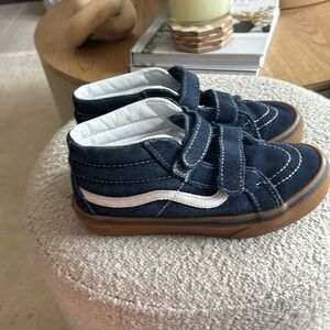 Vans size 3 Velcro closure, navy blue denim